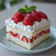 Fluffy Strawberry Shortcake Cake for 12
