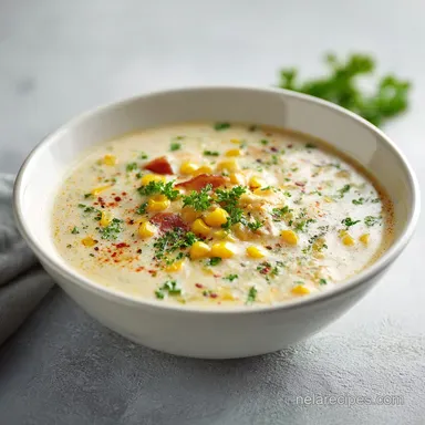 Creamy Chicken Corn Chowder in 30 Minutes Recipe Card