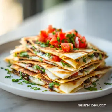 Black Bean Quesadillas in 15 Minutes for 4 Servings