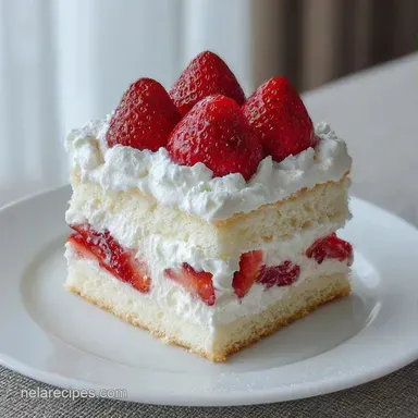 Fluffy Strawberry Shortcake Cake for 12 Recipe Card