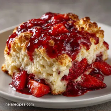 Strawberry Cobbler 6 Servings: Golden Recipe Card