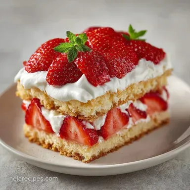 Frozen Strawberry Shortcake Dessert: 16 Bars Recipe Card