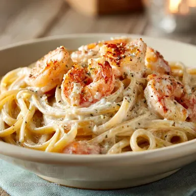 Garlic Cream Shrimp Linguine in 25 Minutes: Creamy and Silky Recipe Card