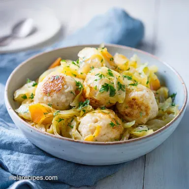German Cabbage and Dumplings in 50 Minutes for 6 Servings Recipe Card