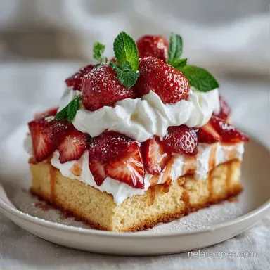 Giant Strawberry Shortcake Slab for 16 Recipe Card