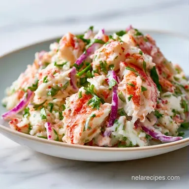 Healthy Imitation Crab Salad Meal Prep Recipe Card