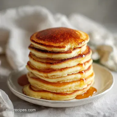 Quick Easy Fluffy Pancakes from Scratch for 4 Servings Recipe Card