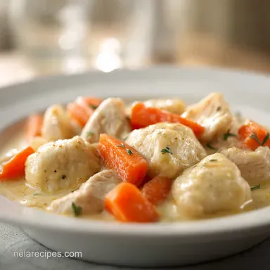 Chicken and Dumplings for 8 Servings: Southern and Creamy Recipe Card