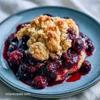 Summer Berry Shortcake Cobbler: Crisp Recipe Card