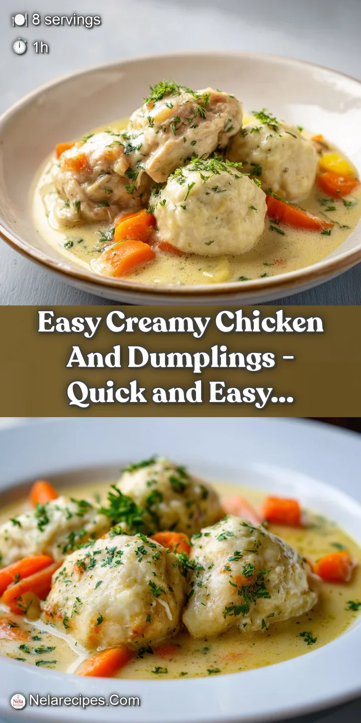Macro shot of a fluffy, steamed dumpling nestled in a thick, velvety cream sauce with tender chunks of white meat.