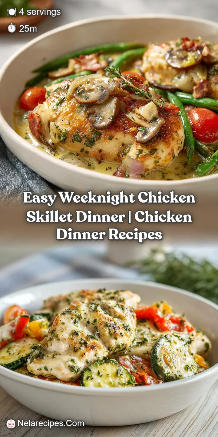 Close-up of golden-brown chicken and bright, crisp-tender vegetables glistening in a flavorful sauce.