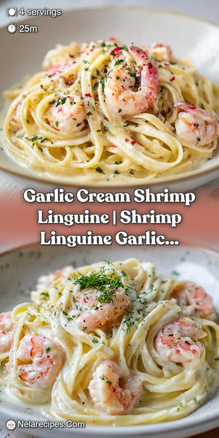 Close-up of a plump, seared shrimp resting on glossy, cream-coated pasta ribbons with minced garlic flecks