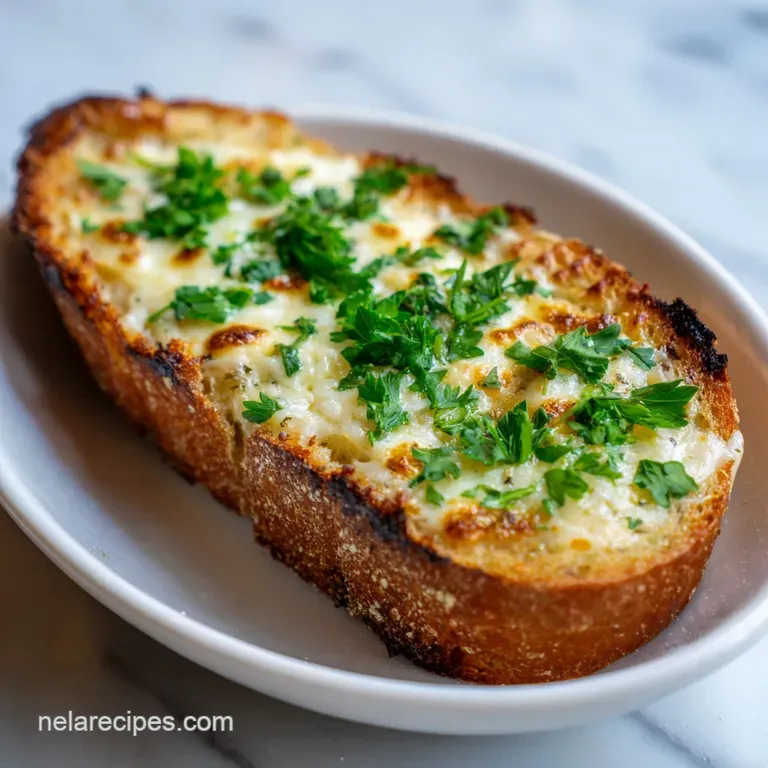 Sliced toasted bread topped with melted cheese on a rustic wooden board next to a small bowl of red marinara sauce.