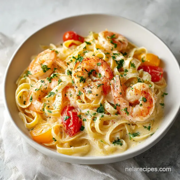 Shrimp Scampi Garlic Cream Pasta: Velvety and Rich