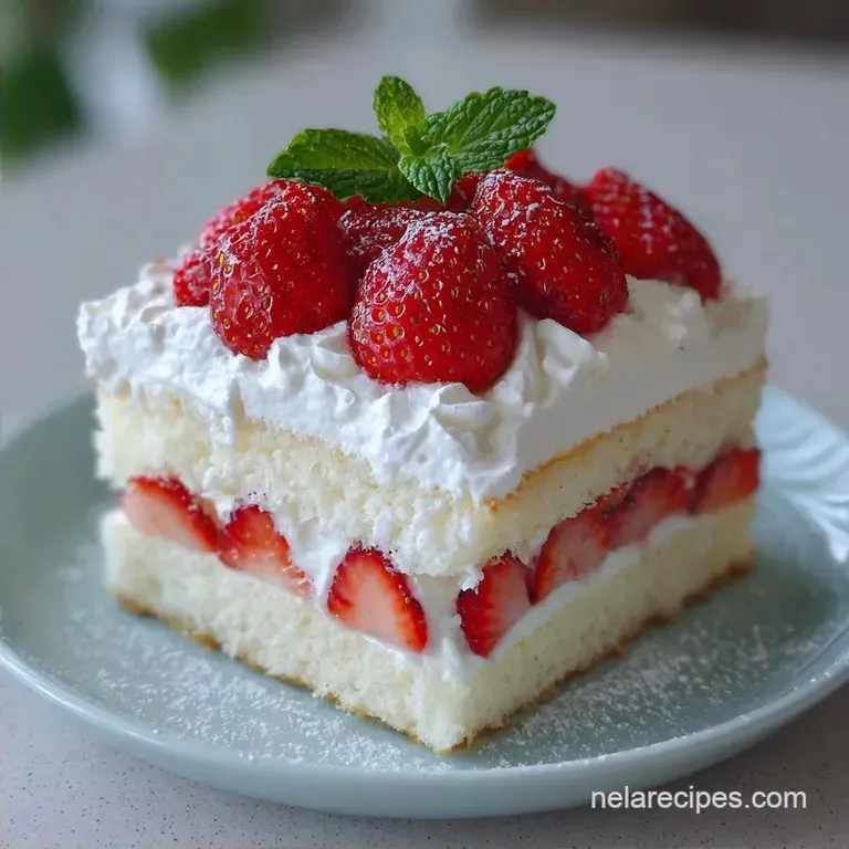 Fluffy Strawberry Shortcake Cake: Velvety and Light