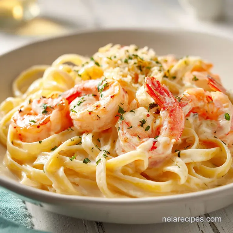 Garlic Cream Shrimp Linguine: Creamy and Tender