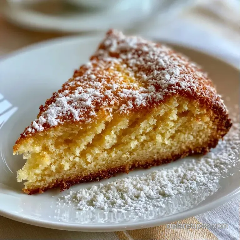 Elegant slice of golden-brown cake with glistening amber syrup dripping down the sides on a modern matte black plate.